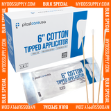 10,000 6" Cotton Tip Applicators by PlastCare USA - (100 Packs of 100) *Bulk Special*