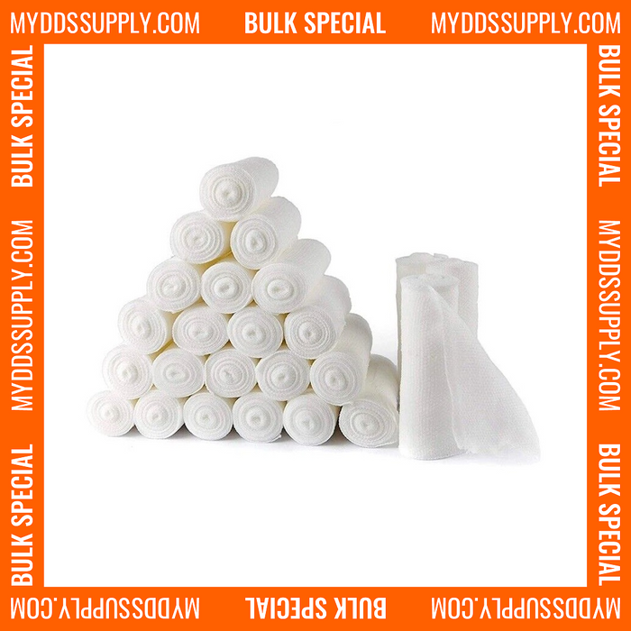 100 Bulk Pack: 6-Ply Krinkle Gauze Bandage Roll Sterile (4" x 4.1 Yd) - My DDS Supply