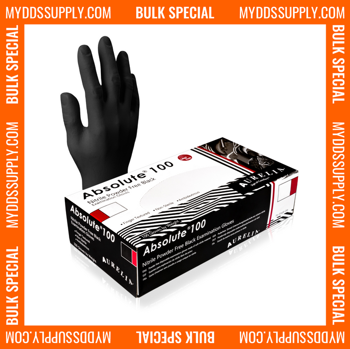 12000 XL Extra Large Aurelia Absolute Black Nitrile 3.2 mil Powder Free Examination Gloves (60 Boxes of 200) *Bulk Special*