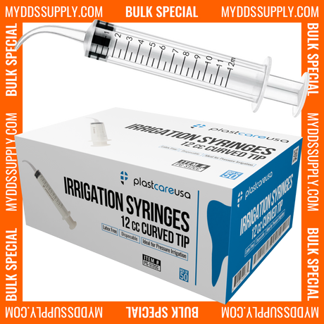 1000 x Curved Tip 12cc Monoject Style Utility Syringes (20 Boxes of 50) by PlastCare USA - My DDS Supply