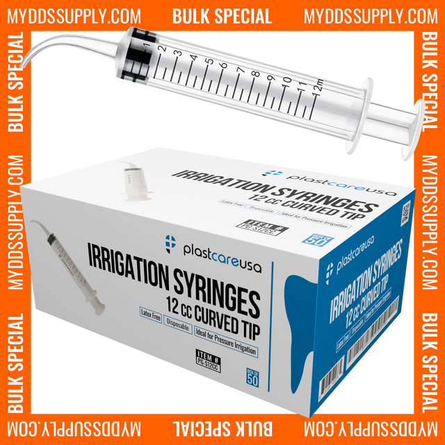1000 x Curved Tip 12cc Monoject Style Utility Syringes (20 Boxes of 50) by PlastCare USA - My DDS Supply