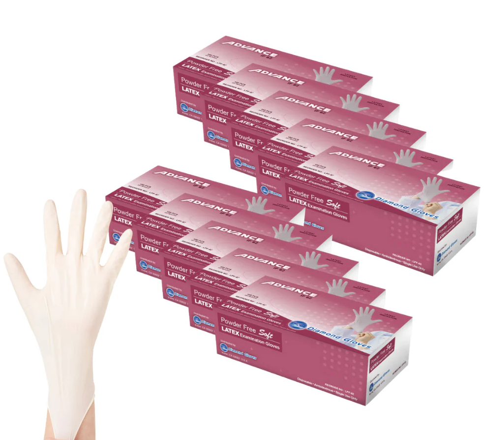 1000 Small Examination Gloves Advance IF62 – Powder-Free, Textured, White