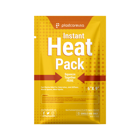 100 6" x 9" Instant Heat Packs for Pain Relief, Muscles, Sprains (4 Cases of 25)