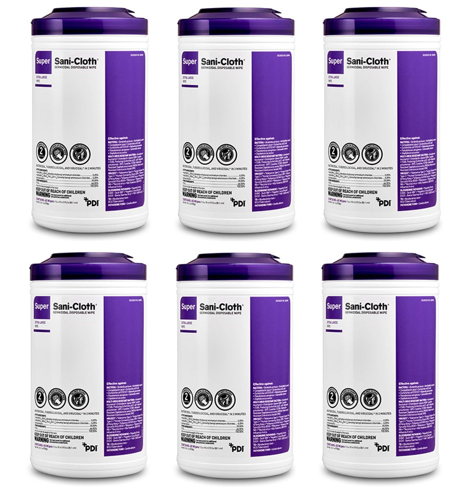 PDI Super Sani-Cloth Extra Large Disinfecting Wipes (6 Pack) P86984