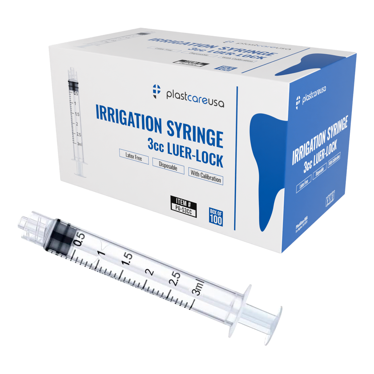 100 3ml (3cc) Luer Lock Disposable Syringes – Non-Sterile for Saline, Oral Medicine, and Precision Use