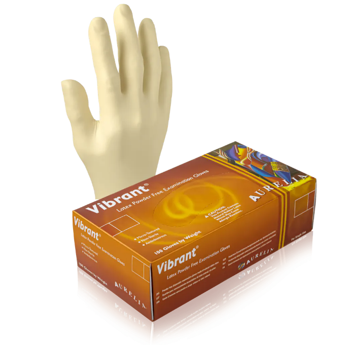 1000 XS Extra Small Aurelia Vibrant White 5 mil Latex Gloves (10 Boxes)