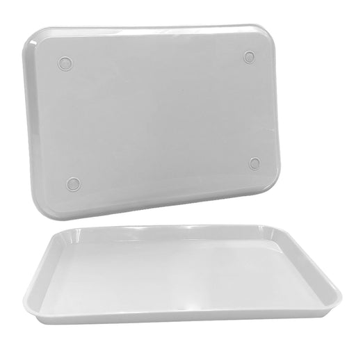 White Dental Set Up Instrument Autoclave Flat Tray, 13 1/4″ x 9 3/4″ (Ritter Size B) by PlastCare USA - My DDS Supply