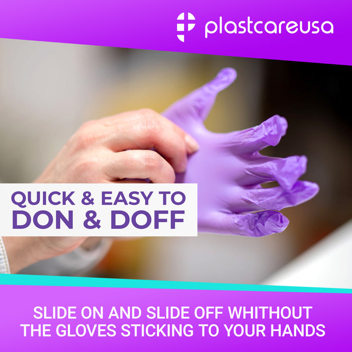 1000 LARGE Lavender Nitrile Exam Premium Gloves (Powder & Latex Free), PlastCare USA Lilac - My DDS Supply