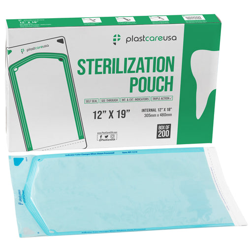 12" x 19" Self-Sealing Sterilization Pouches for Autoclave (Choose Quantity), by PlastCare USA - My DDS Supply