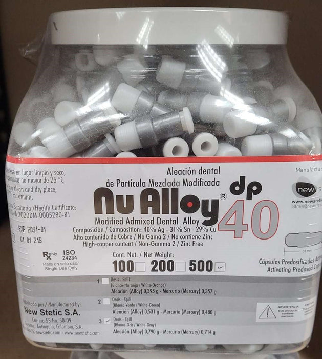 500 Alloy Amalgam 3 Spill 40% Regular Set, Dispersed Phase, Zinc Free - My DDS Supply