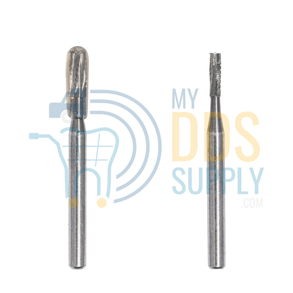 Beaver FG 557 Carbide Burs Clinical Length Straight Flat End Cross Cut Fissure 100/pack - My DDS Supply