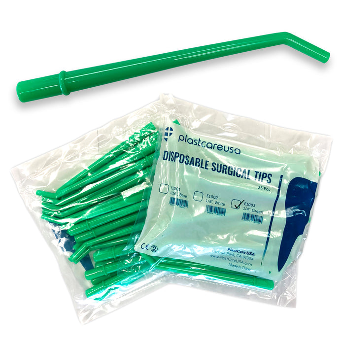 Large Green 1/4" Dental Surgical Aspirator Tips