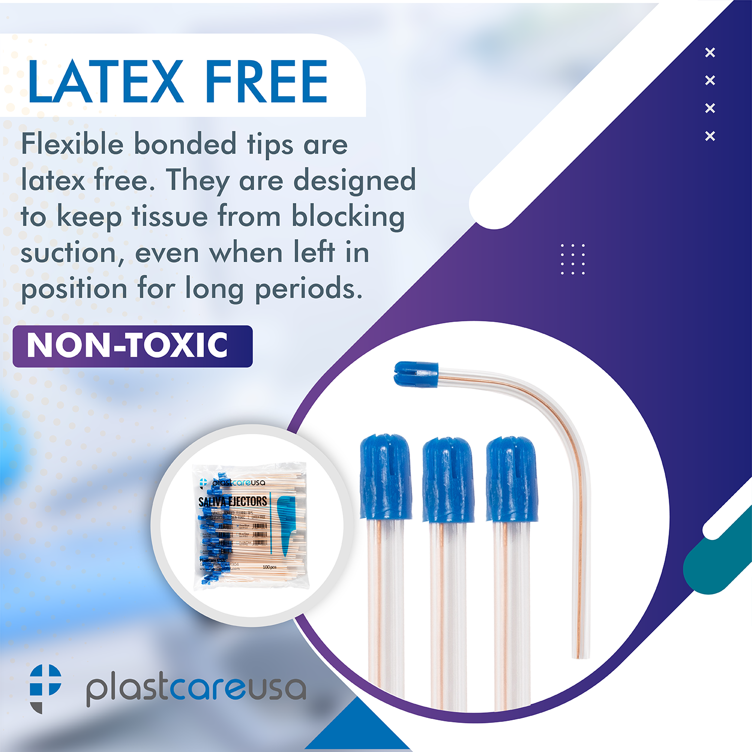 6000 Clear Body Blue Tip Saliva Ejectors (60 Bags, 6 Cases) - My DDS Supply