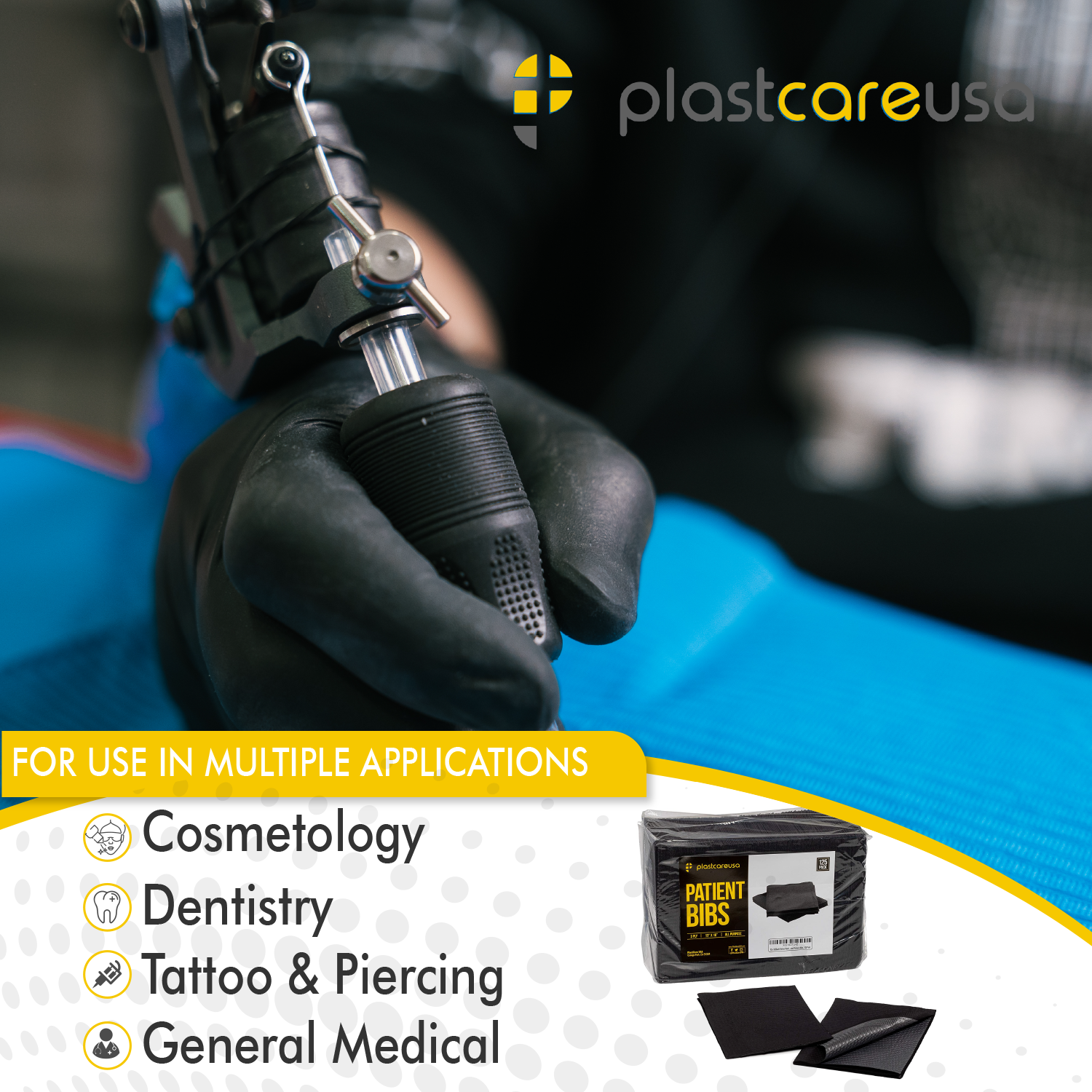 2000 Neon Orange 3-Ply Dental Patient Towel Bibs (4 Case of 500) by PlastCare USA - My DDS Supply