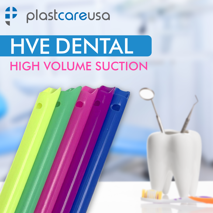 1000 Assorted HVE Evacuation Suction Dental Tips, Vented (10 Bags, 1 Case) by PlastCare USA - My DDS Supply