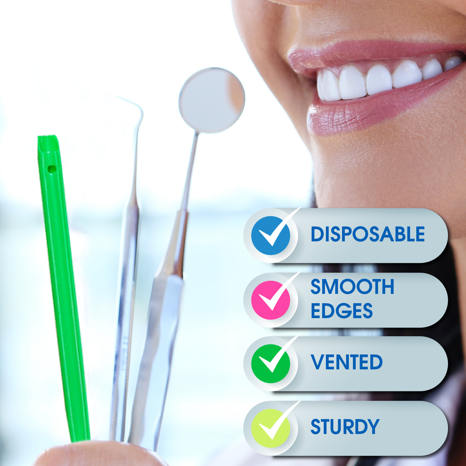 6000 Assorted HVE Evacuation Suction Dental Tips, Vented (60 Bags, 6 Case) - My DDS Supply