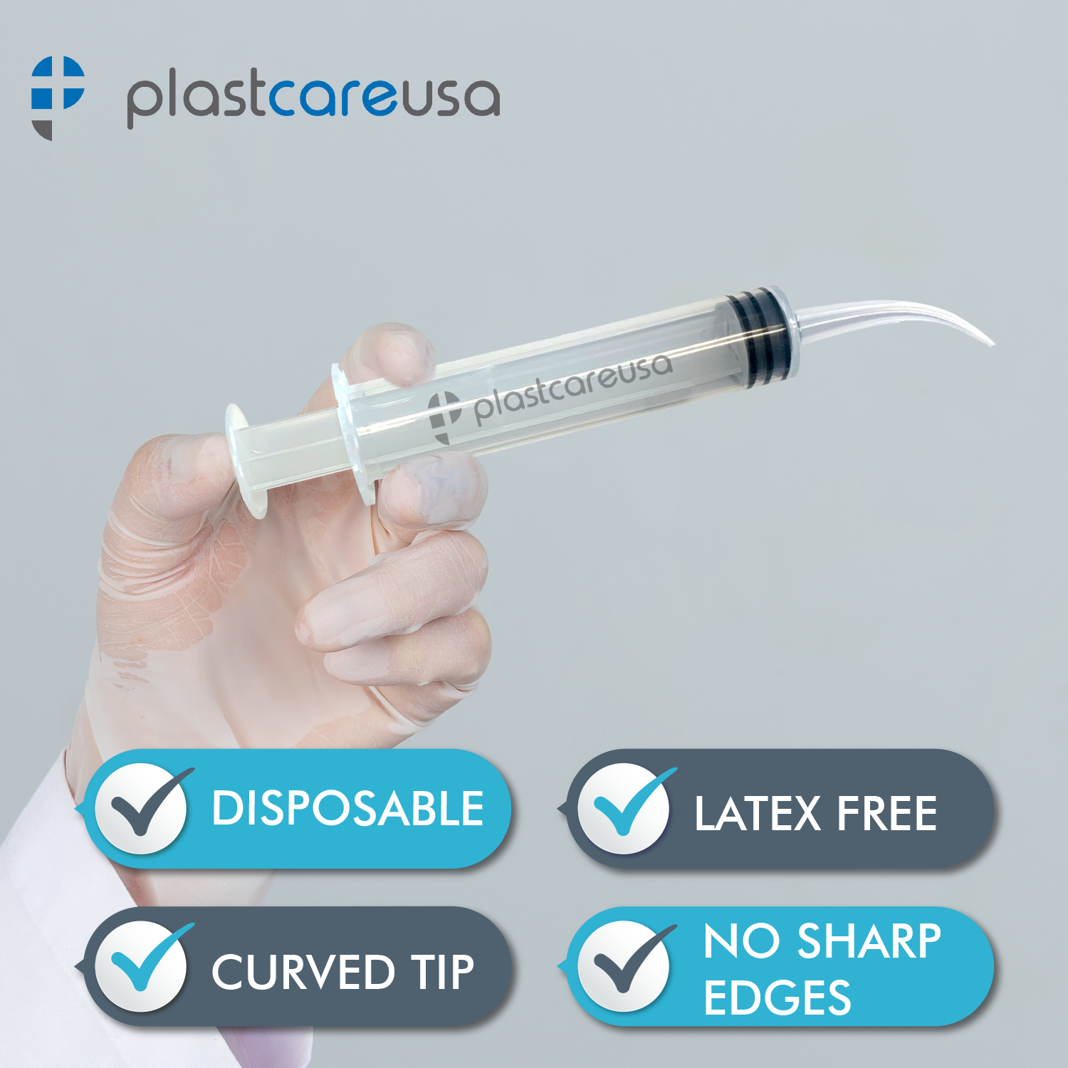 50 Curved Tip 12cc Monoject 412 Style Dental Oral Irrigation Utility Syringes (1 Box) - My DDS Supply