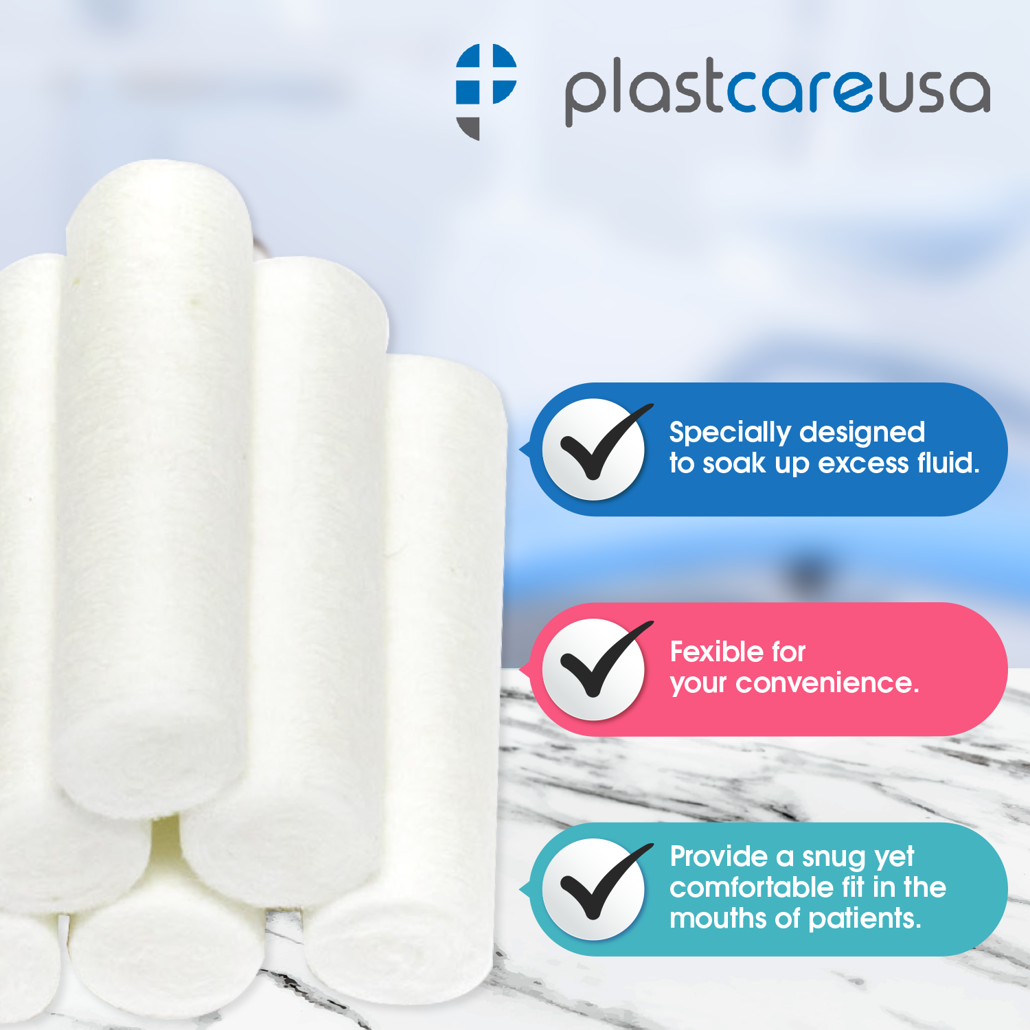 20,000 Plain Wrapped Cotton Rolls 1-1/2" x 3/8", (#2 Medium) by PlastCare USA - My DDS Supply