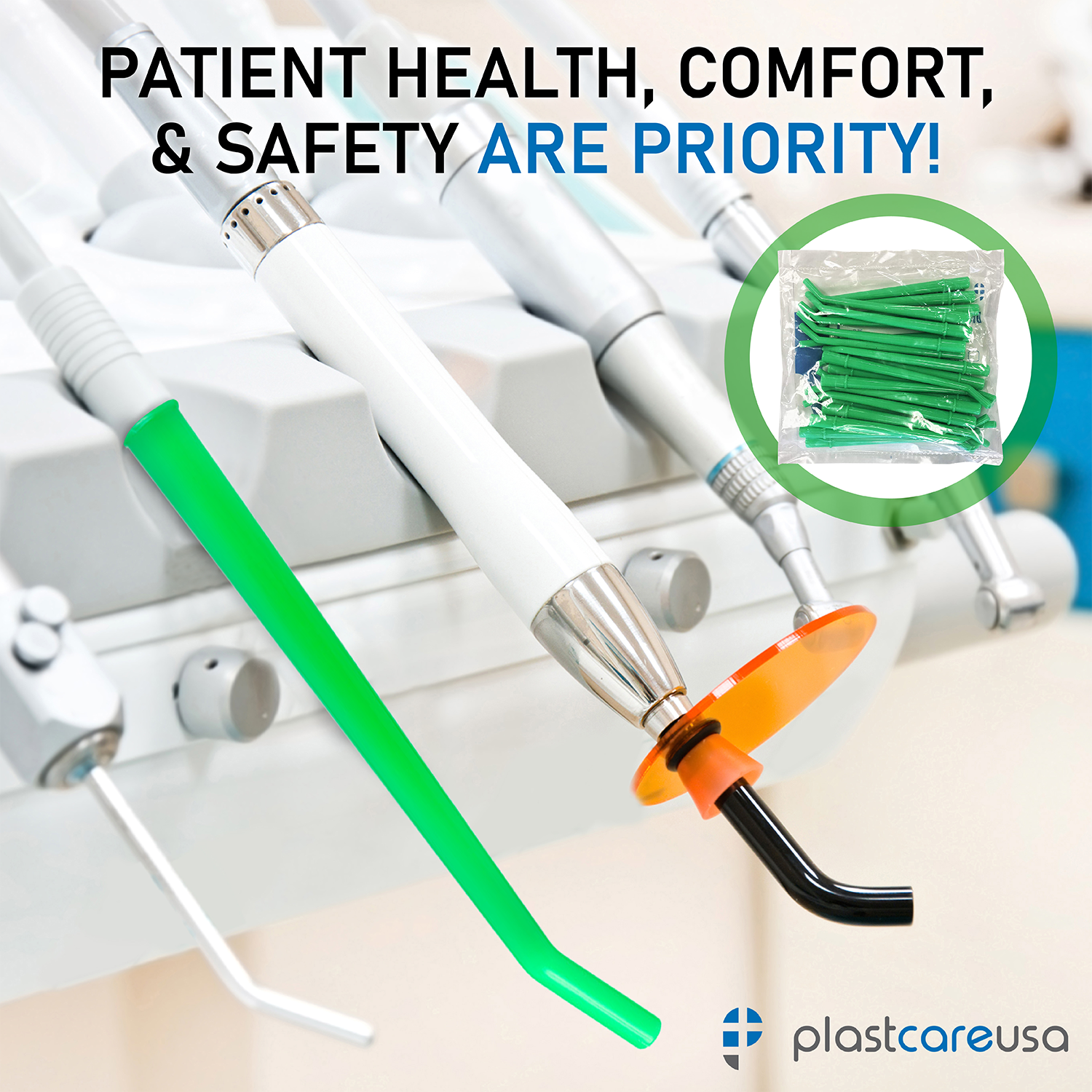 25 x Large Green 1/4" Dental Surgical Aspirator Tips (1 Bag) - My DDS Supply