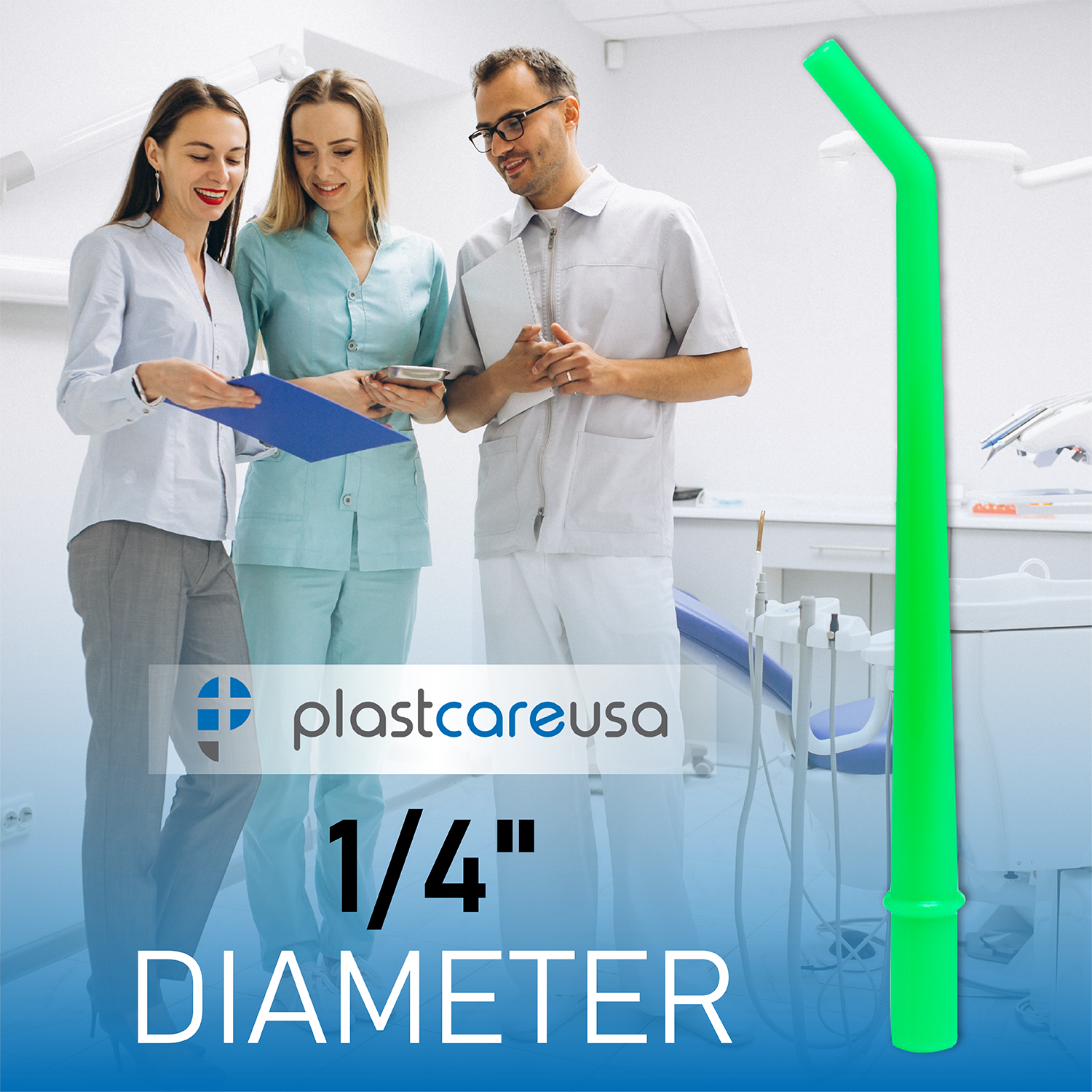 250 x Large Green 1/4" Dental Surgical Aspirator Aspirating Suction Tips (10 Bags) - My DDS Supply