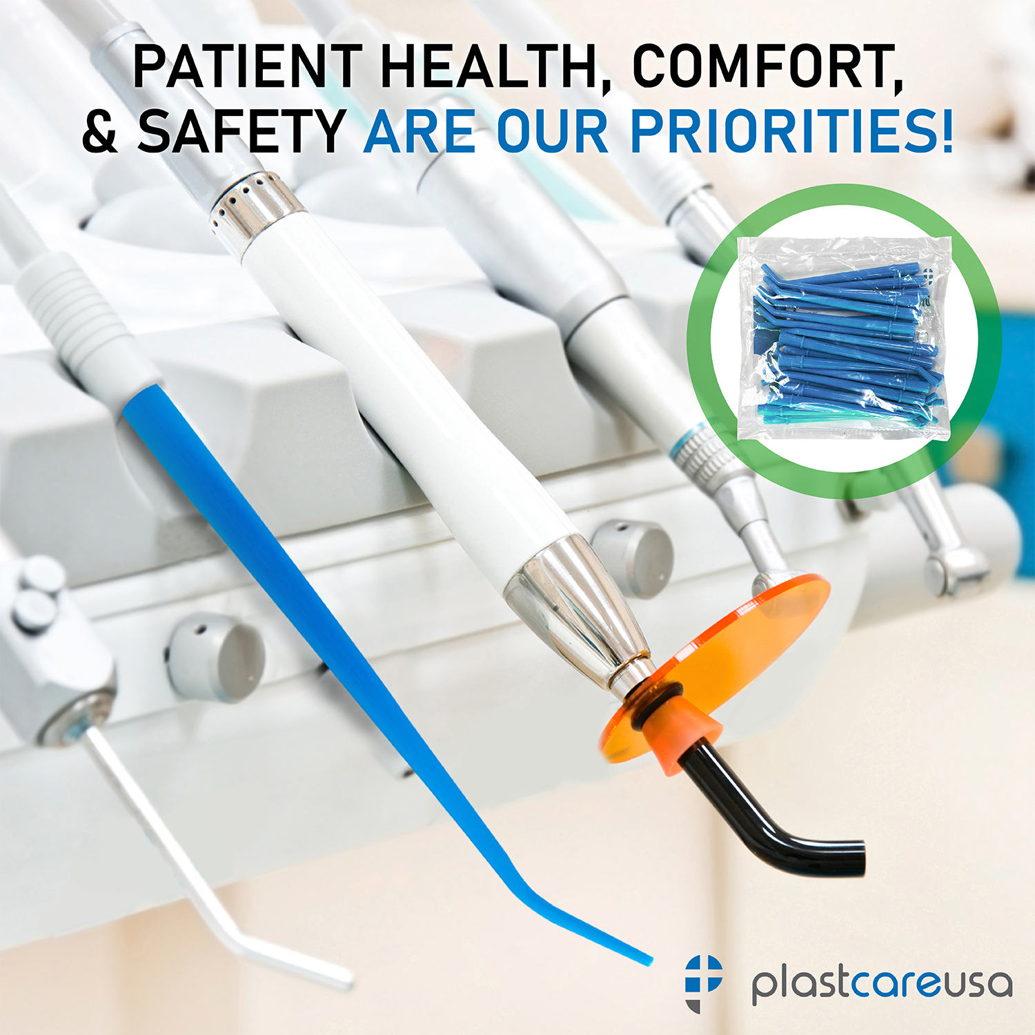 250 x Small Blue 1/16" Surgical Aspirator Aspirating Suction Tips (10 Bags) - My DDS Supply