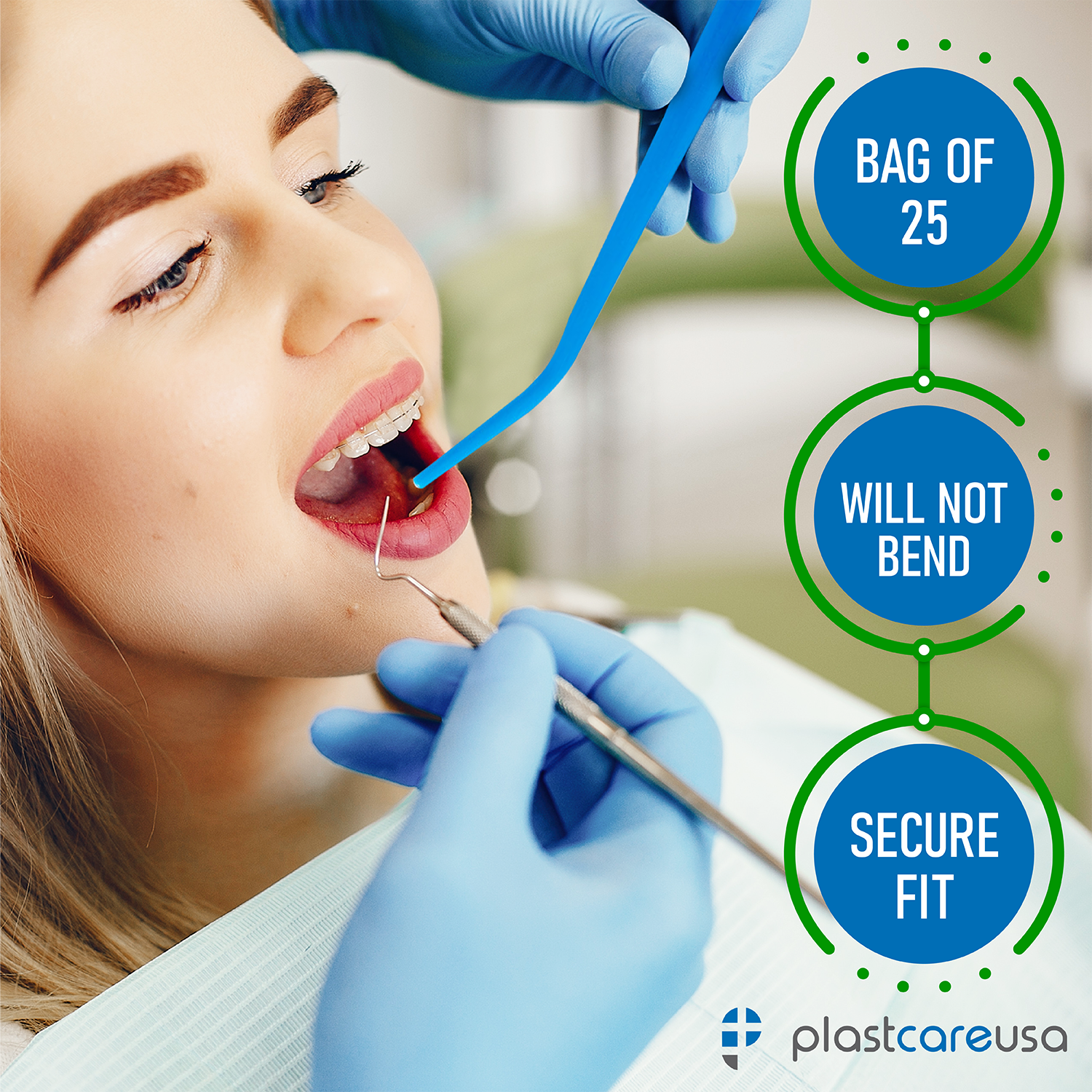 250 x Small Blue 1/16" Surgical Aspirator Aspirating Suction Tips (10 Bags) - My DDS Supply