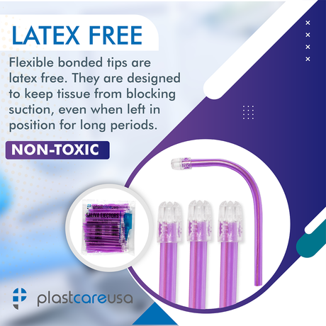 1000 Purple Clear Saliva Ejectors (10 Bags) by PlastCare USA - My DDS Supply
