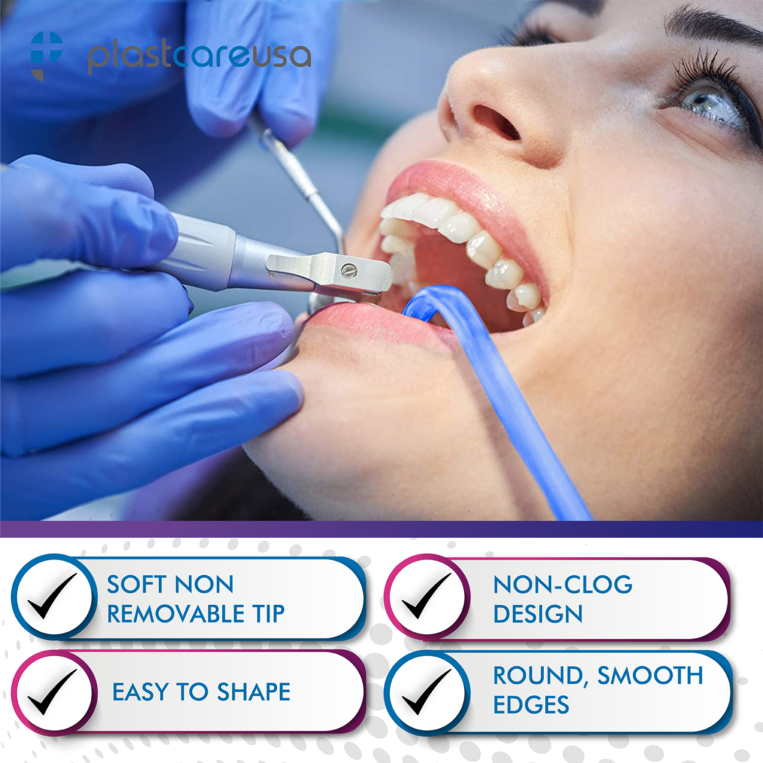 6000 Blue Clear Saliva Ejectors (60 Bags) by PlastCare USA - My DDS Supply