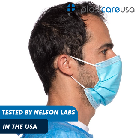 SLIGHTLY DAMAGED BOX-NEW 4-Ply ASTM Level 3 Surgical Masks (Blue) by PlastCare USA *Deal of The Day* - My DDS Supply