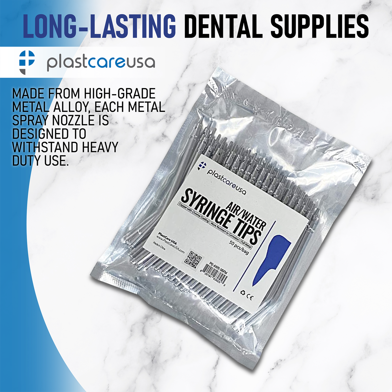 50 Metal Air Water Syringe Tips (Reusable) (1 Bag of 50) - My DDS Supply