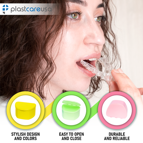 White 40 Pack Bulk Denture Case Bath Holders for Retainers Teeth Guards (Individually Sealed) - My DDS Supply