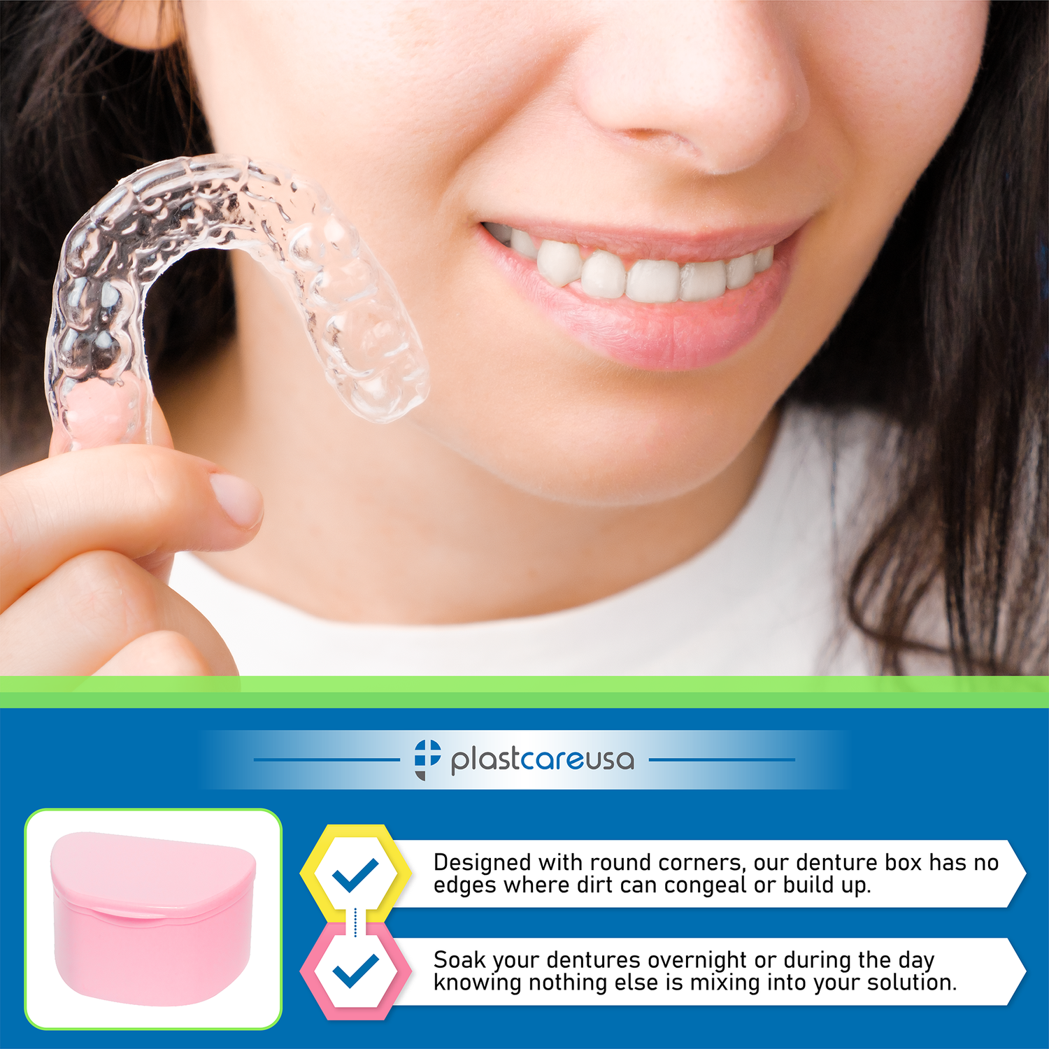 White 40 Pack Bulk Denture Case Bath Holders for Retainers Teeth Guards (Individually Sealed) - My DDS Supply