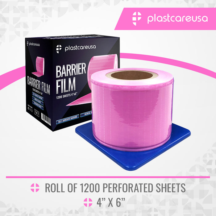 8 x Pink Barrier Film, 4" x 6", 1200 Sheets (1 Case of 8 Rolls) - My DDS Supply