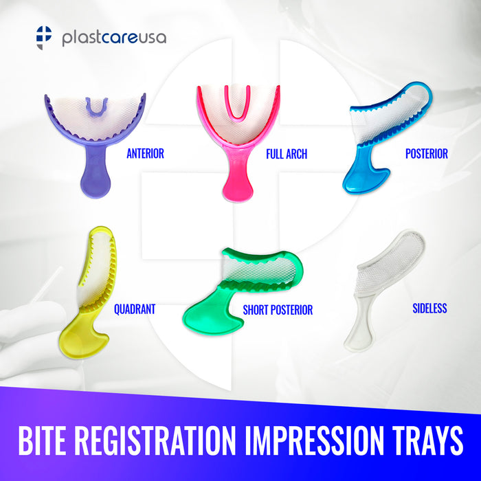 1000 x Posterior Blue Bite Registration Impression Trays (20 Boxes) by PlastCare USA - My DDS Supply