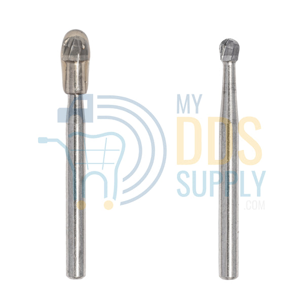 10 FG5 19mm Round Carbide Dental Burs for High Speed Handpiece Friction Grip - My DDS Supply