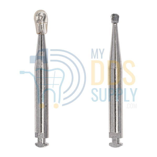 100 RA4 Round Carbide Dental Burs for Slow Speed Handpiece Right Angle Latch - My DDS Supply