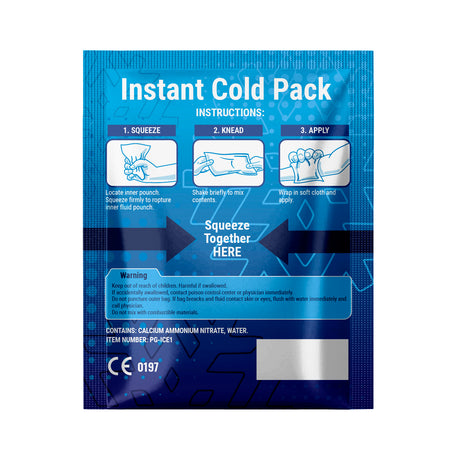 100 Bulk 5" x 6" Instant Cold Packs for Pain Relief, Swelling, Sprains (4 Cases of 25 Disposable Packs) - My DDS Supply