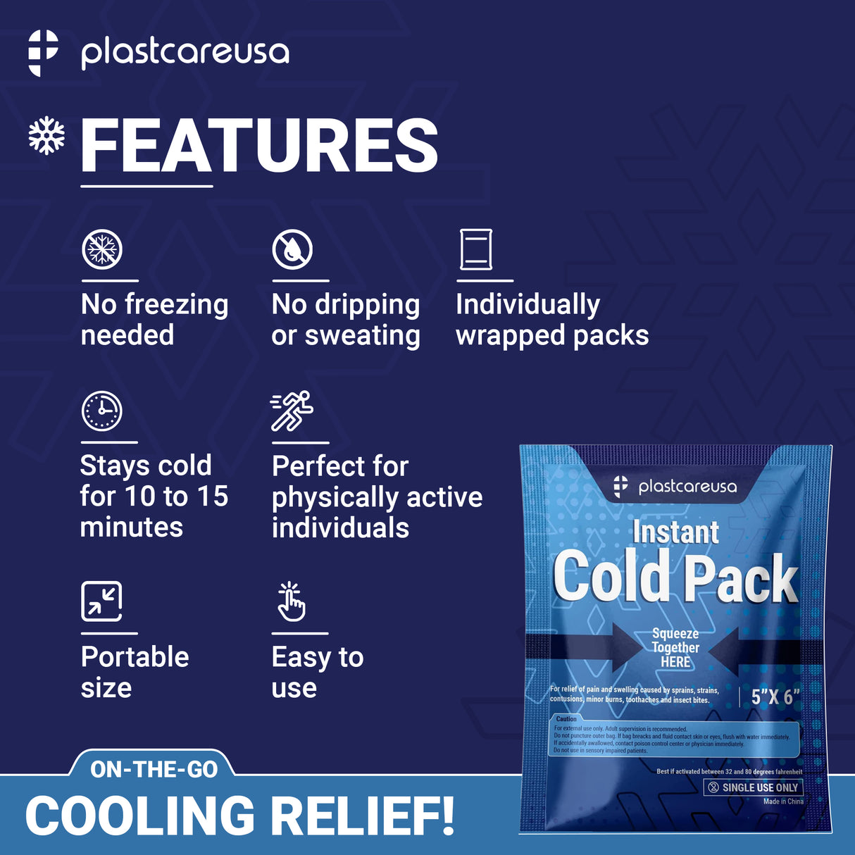 100 Bulk 5" x 6" Instant Cold Packs for Pain Relief, Swelling, Sprains (4 Cases of 25 Disposable Packs) - My DDS Supply