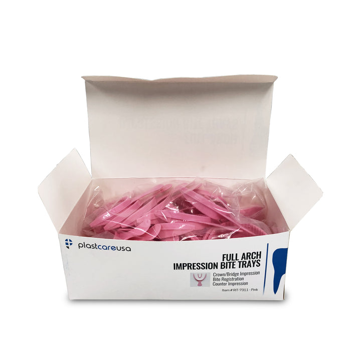 600 x Full Arch Pink Bite Registration Impression Trays (20 Boxes) - My DDS Supply