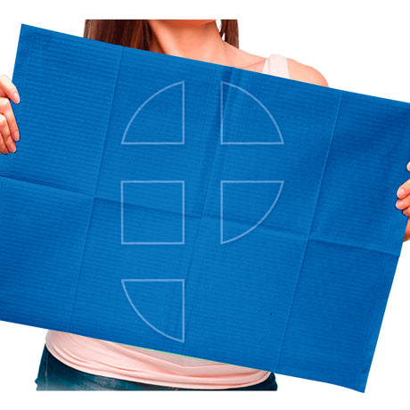 500 Cobalt Blue 3-Ply Dental Patient Towel Bibs by PlastCare USA - My DDS Supply