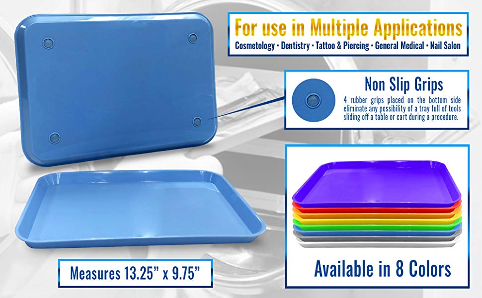 20 x Purple Dental Set Up Instrument Autoclave Flat Tray, 13 1/4″ x 9 3/4″ (Ritter Size B) by PlastCare USA - My DDS Supply