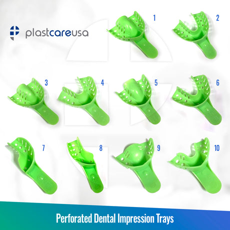 #5 Small Upper Autoclave Perforated Impression Trays (Bag of 12) by PlastCare USA - My DDS Supply